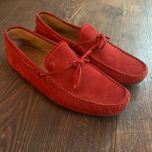Tod's Gommino Red Suede Men's Loafers